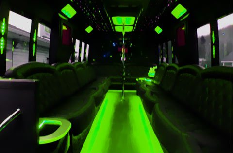 inside of party bus rentals